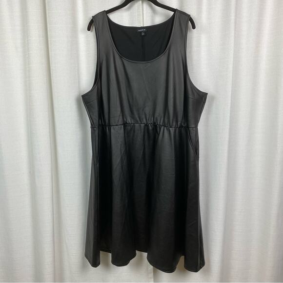 Torrid Black Faux Leather Skater Dress Sz.4 - Picture 5 of 16